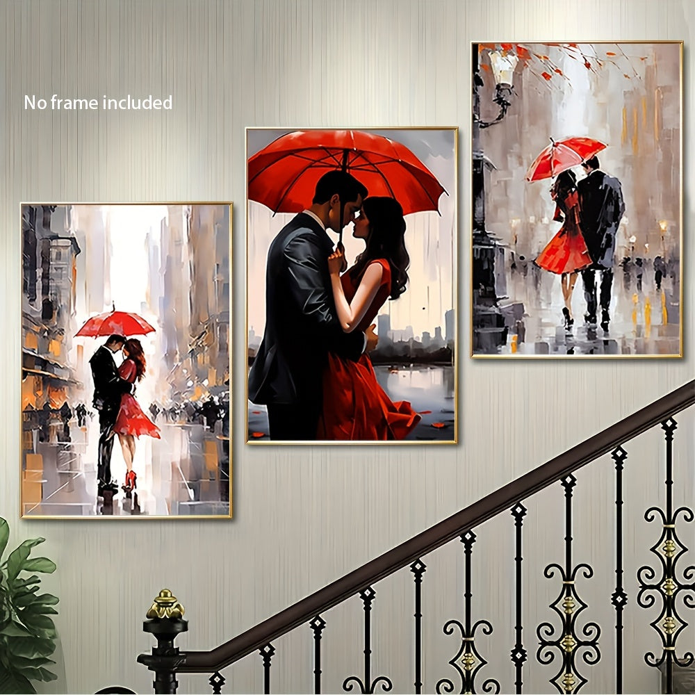 Romantic Abstract Canvas Art Set - 3-Piece - 39.88x59.94 cm