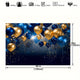 1pc Royal Blue & Golden Balloon Backdrop - Polyester Party Banner for Birthday, Anniversary, Tailgating - Reusable, No Electricity Needed - Versatile Celebration & Photoshoot Decoration