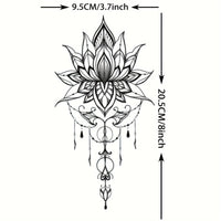 Lotus Henna Temporary Tattoo - Body Art Stickers