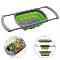 1pc Collapsible Colander Strainer Over The Sink