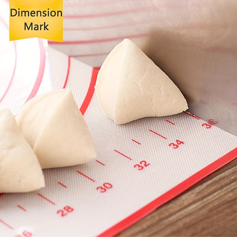 1pc Large Silicone Pastry Mat, Non-Stick Baking Mat for Pizza, Cakes, Dough, Kitchen Cooking, Grilling, Food-Safe Bakeware, Christmas Table Mat, Home Kitchen Essential