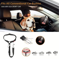 Adjustable 2-in-1 Pet Car Seat Belt & Harness - Durable Polyester, Hand-Washable