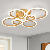 Modern LED Recessed Ceiling Light, 6-Ring Design, 4000K Non-Dimmable, E26 Base, for Kitchen, Living Room, Bedroom, Laundry Room Lighting - Indoor LED Lights, Energy Efficient, Ceiling Light Fixture