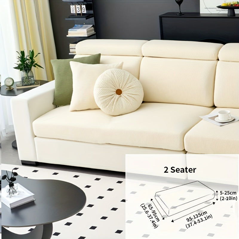 Modern Stretch Sofa Slipcovers - 1 Piece Polar Fleece Fabric Couch Protector, Machine Washable Sofa Cover, Fits Armchair to 4-Seater Sectional, Pet & Kid Friendly Furniture Protection