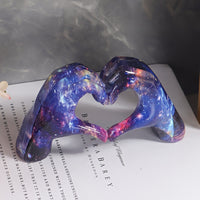 Galactic Heart Hand Gesture Resin Decorative Sculpture