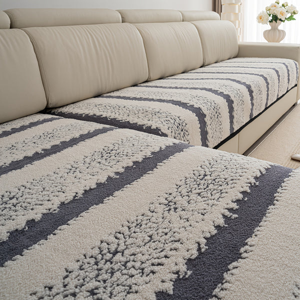 1pc Ultra-Soft 2pcs Plush Sofa Cover - Features a Rubber Backing for Non-Slip, Pet-Friendly, Suitable for Decorating Living Rooms, Offices, And Bedrooms - Fits 3-4 Seat Sectional Sofas.