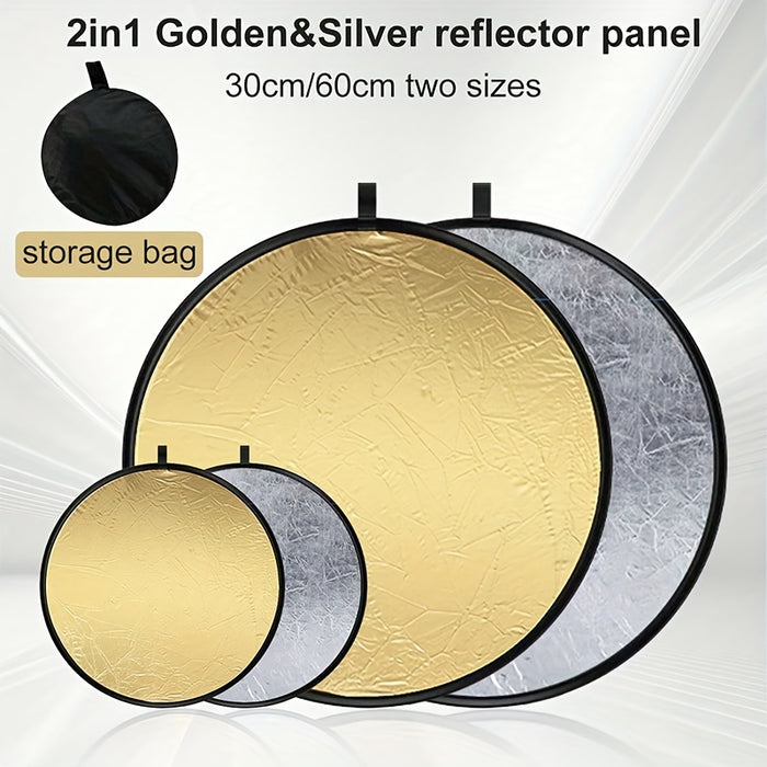 Photography Reflector - Fill Light - Golden & Silvery Panel