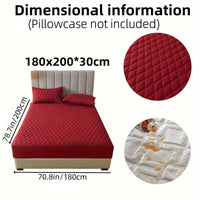 1pc Layered Solid Color Waterproof Mattress Protector (Without Pillowcase And Pillow Insert) Soft And Comfortable Mattress Cover Bedroom Guest Room Bedding Waterproof Mattress Protector Room Bedspread Non-slip All-inclusive P