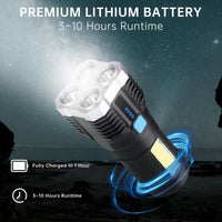 High-Power LED Flashlight, 4 Lamp Beads