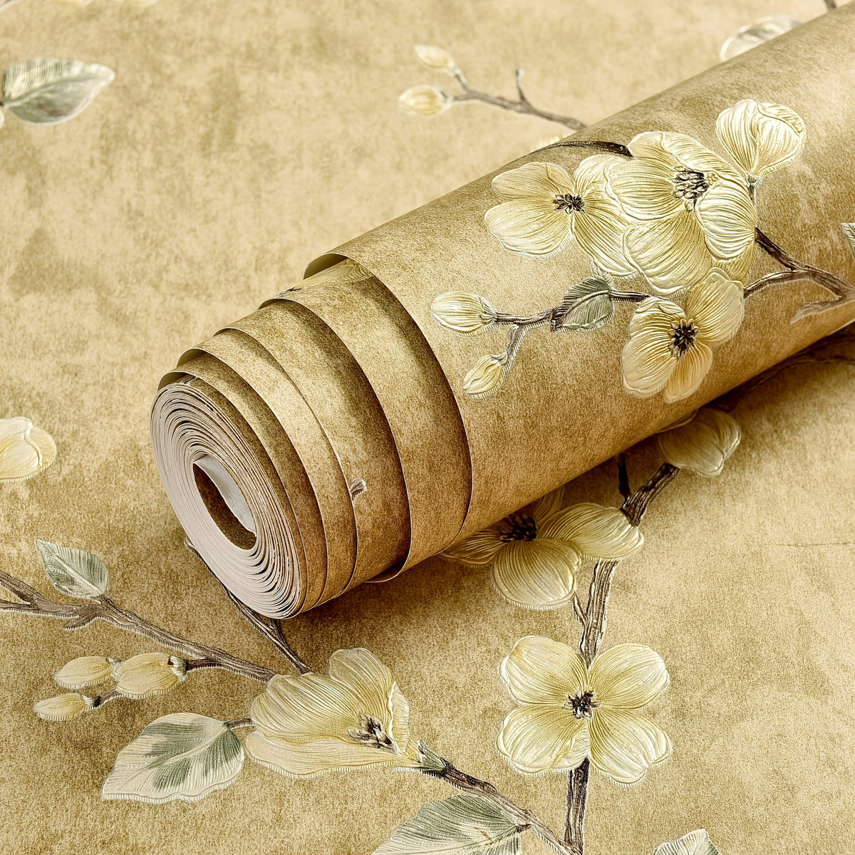 Peel & Stick 3D Floral Wallpaper - Thick, Self-Adhesive, Moisture-Resistant