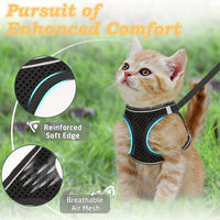 Escape-Proof Cat Harness & Leash Set - Reflective Soft Mesh Vest