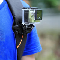 Quick Release Action Camera Mount with Aluminum Alloy Clip & Backpack Strap