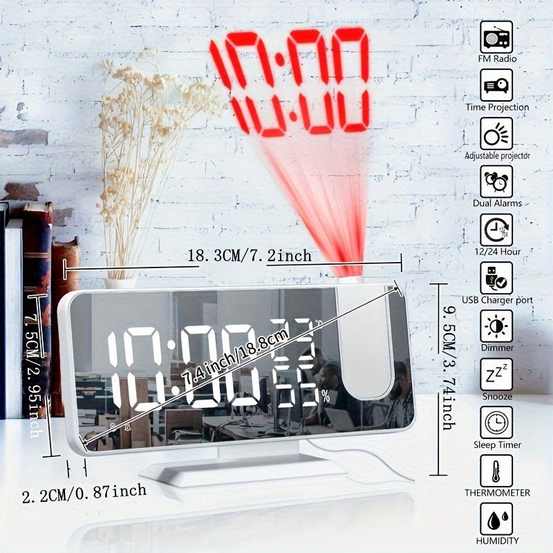 Smart Digital Alarm Clock with FM Radio, LED Display