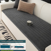 1pc Contemporary Thick Suede Sofa Pad, Machine Washable, Pet Friendly, Polyester 100%, Short Plush, Quilted Design, No Printing, Compatible with Armchair, Loveseat, 3-Seater, 4-Seater, Sectional Sofas, 250-300 g/㎡ - Ideal f
