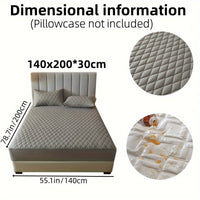 1pc Layered Solid Color Waterproof Mattress Protector (Without Pillowcase And Pillow Insert) Soft And Comfortable Mattress Cover Bedroom Guest Room Bedding Waterproof Mattress Protector Room Bedspread Non-slip All-inclusive P