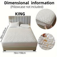 1pc Layered Solid Color Waterproof Mattress Protector (Without Pillowcase And Pillow Insert) Soft And Comfortable Mattress Cover Bedroom Guest Room Bedding Waterproof Mattress Protector Room Bedspread Non-slip All-inclusive P