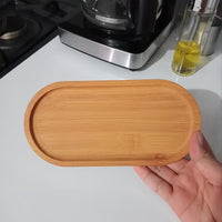 4pcs Bamboo Coaster Set with Tray - Versatile & High-Quality, Ideal for Bathroom Essentials, Shampoo & Shower Gel Holder, Enhances Kitchen & Dining Decor, Hand Washable Countertop Organizer, Storage|Natural Wood Design|Durabl