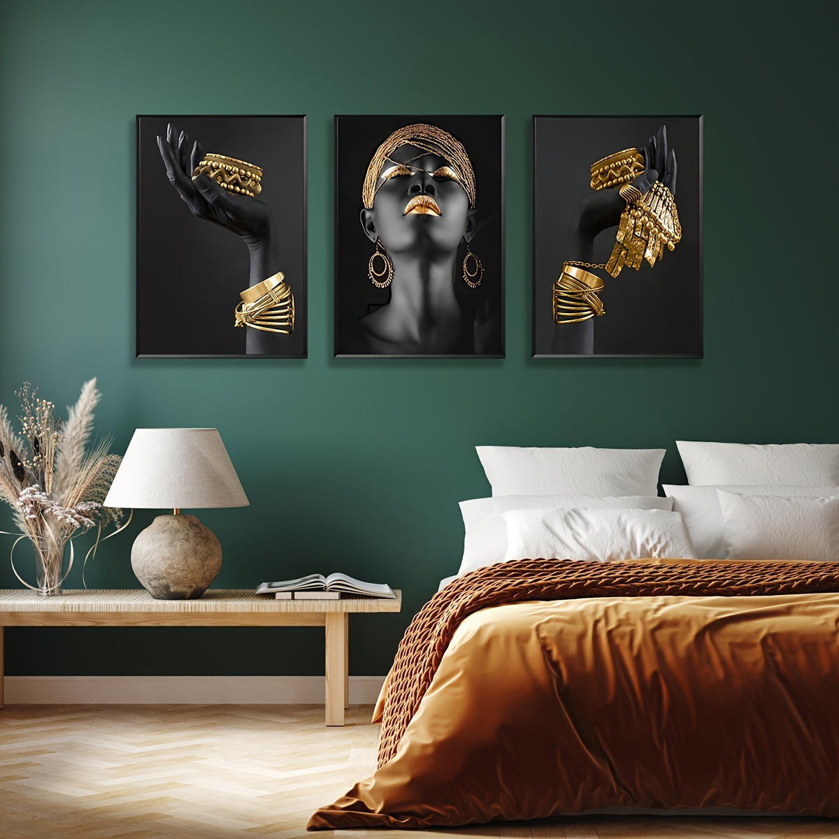 African Woman Wall Painting Art Posters and Prints - 3pcs/set