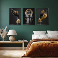 African Woman Wall Painting Art Posters and Prints - 3pcs/set