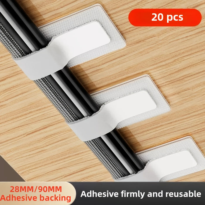 Polyamide Cable Ties with Self-Adhesive Backing - 20-Pack