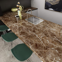 Luxurious Brown Marble Self-Adhesive Wallpaper