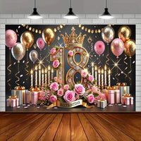 Elegant 18th Birthday Celebration Banner, Polyester - 243.84x182.88cm