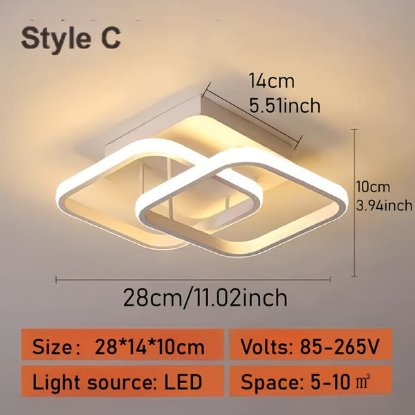 Pack of 1, modern black and white design LED ceiling light, suitable for corridors, stairs, entrance ceilings, wiring installation, suitable for holiday office, conference room, hotel lighting decoration