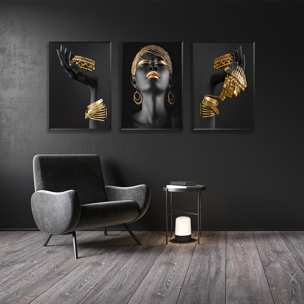 African Woman Wall Painting Art Posters and Prints - 3pcs/set