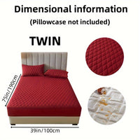 1pc Layered Solid Color Waterproof Mattress Protector (Without Pillowcase And Pillow Insert) Soft And Comfortable Mattress Cover Bedroom Guest Room Bedding Waterproof Mattress Protector Room Bedspread Non-slip All-inclusive P