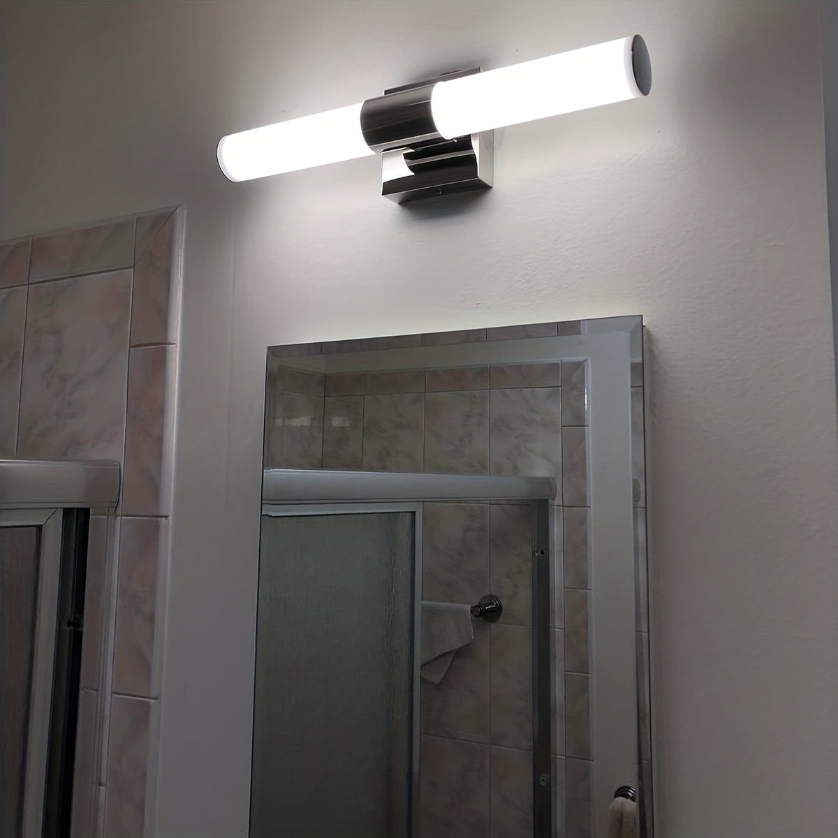 LED Vanity Lights, Modern Stainless Steel Bathroom Light Fixtures Over Mirror as Make Up Lighting Bath Wall Sconces Lamp (8W 40.01cm)