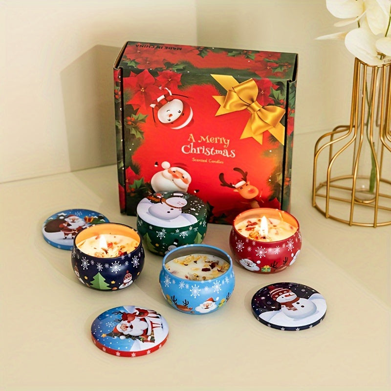 Soy Wax Essential Oil Scented Candle Set - 4pcs