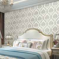 Easy Peel & Stick Silvery Damask Wallpaper