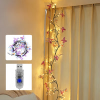 Flexible LED Willow Vine & Butterfly Tree Light - 129.84cm