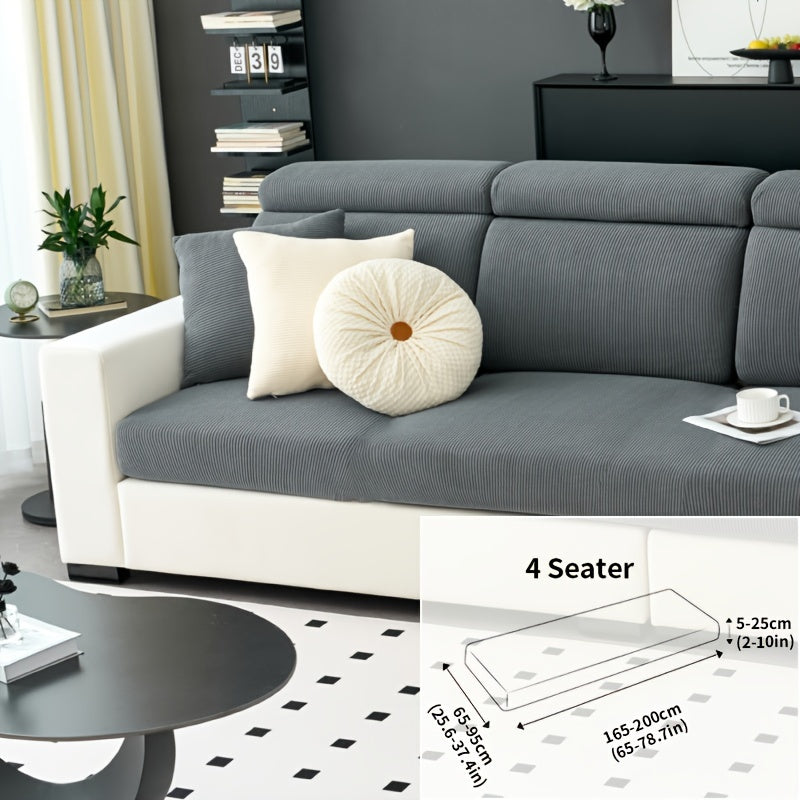 Modern Stretch Sofa Slipcovers - 1 Piece Polar Fleece Fabric Couch Protector, Machine Washable Sofa Cover, Fits Armchair to 4-Seater Sectional, Pet & Kid Friendly Furniture Protection