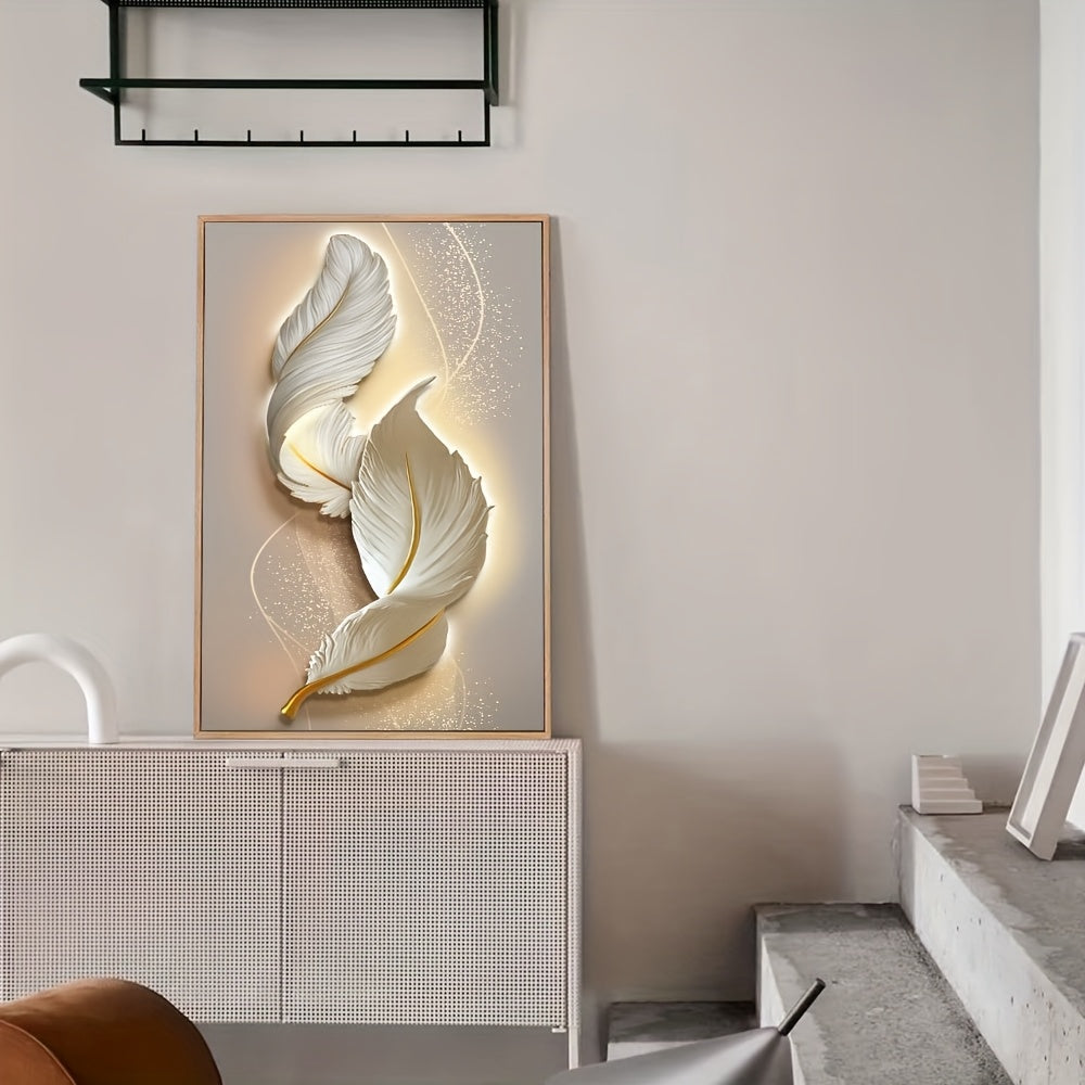 Modern Abstract Feather Line Canvas Art, 79.76x119.99cm