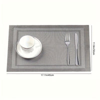 6pcs Anti-slip PVC Heat-resistant Table Mats 33.02cm x 90.93cm Double Frame Series Hotel Insulation Table Mats Restaurant Holiday Decoration Tablecloth