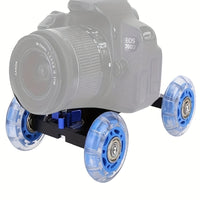 Mini Camera Dolly Roller, Adjustable Desktop Camera Stand, Precise Scale, Low Noise