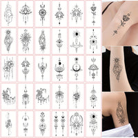 Hand Moon Flower Hannah Pattern Temporary Tattoo Stickers - 30pcs