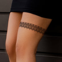 STARTTOOS Black Lace Floral Temporary Tattoo Stickers - Waterproof, Realistic Finger & Wrist Designs for a Chic Look