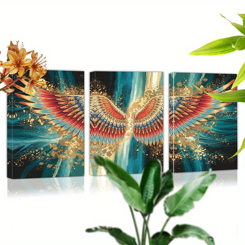 Angelic Wings Framed Canvas Wall Art Set - 3pcs