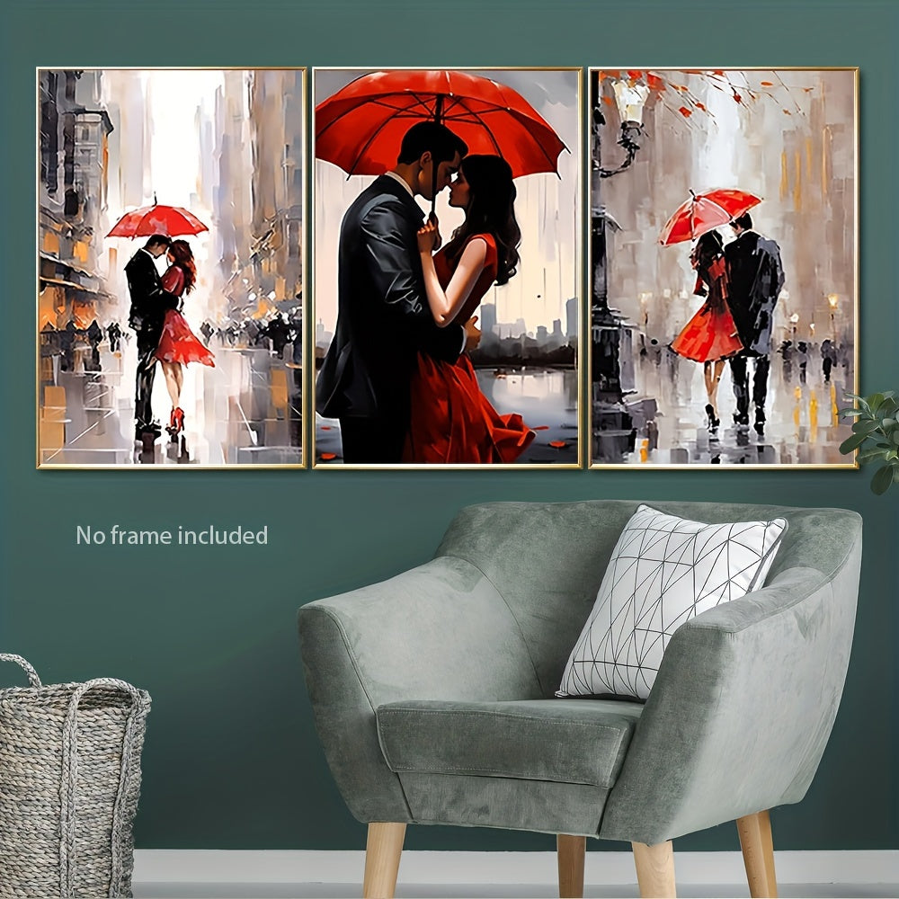 Romantic Abstract Canvas Art Set - 3-Piece - 39.88x59.94 cm