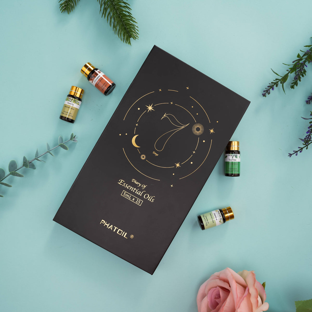 PHATOIL 15pcs Essential Oil Set, Mood Lifting Aromatic Oils, Multipurpose Liquid Format, Under 1L Capacity, No Effect - Single Blend Varieties