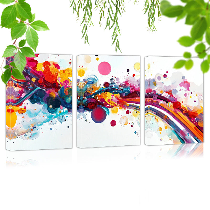 Abstract Acrylic Paintings - Framed Canvas Art Set - 3pcs