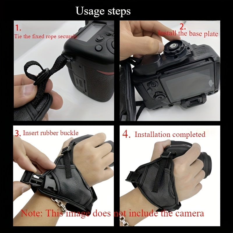 Faux Leather Camera Wrist Strap, Universal Anti-Slip Triangle Design