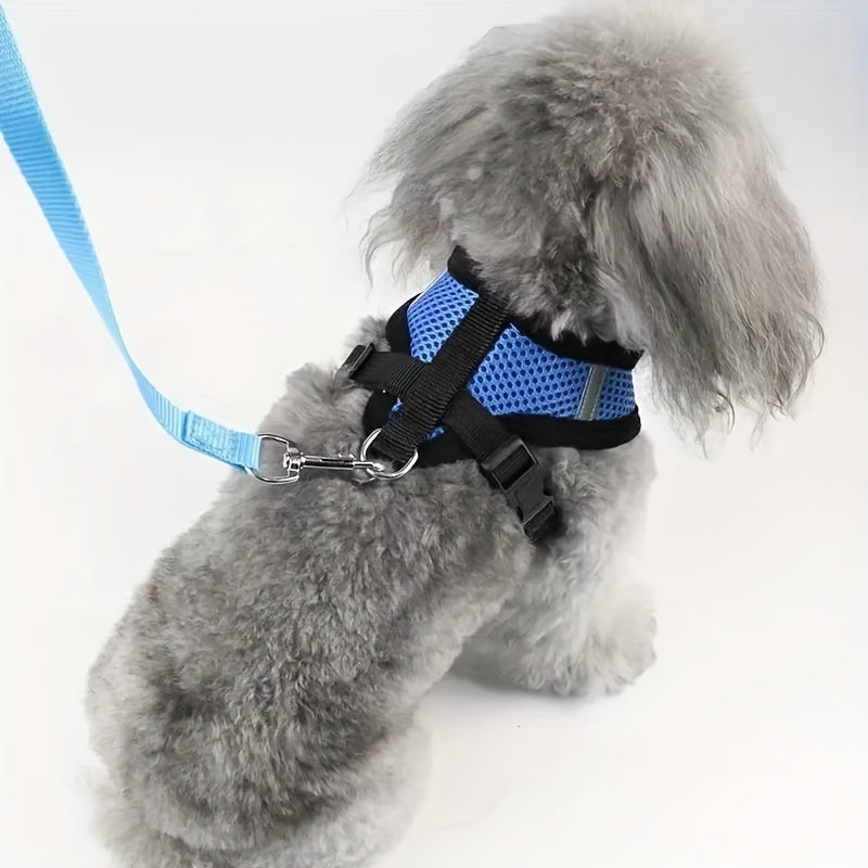 Dog Harnesses Leash, Mesh Cloth Pet Collars