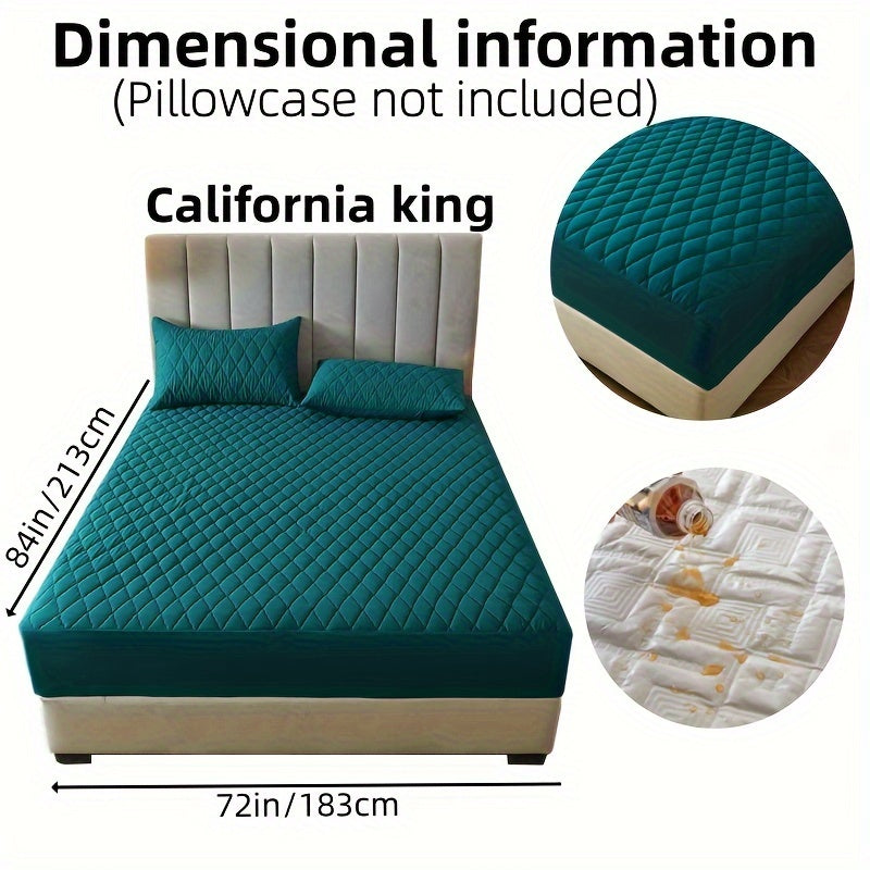 1pc Layered Solid Color Waterproof Mattress Protector (Without Pillowcase And Pillow Insert) Soft And Comfortable Mattress Cover Bedroom Guest Room Bedding Waterproof Mattress Protector Room Bedspread Non-slip All-inclusive P