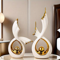 Glam Style Ceramic Decorative Ornaments Set - 2Pcs