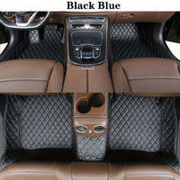 Luxury PU Leather Car Floor Mats - All-Weather Protection, Diamond Quilted Design