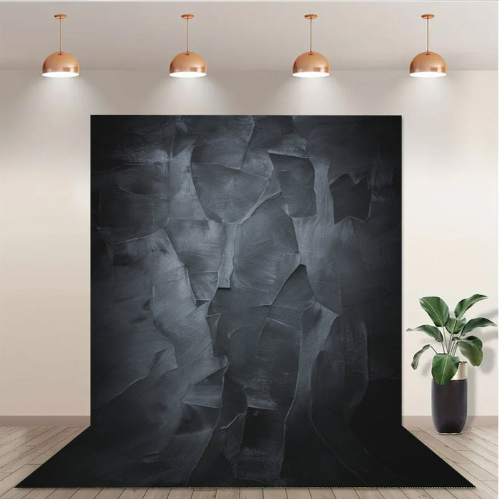 Versatile Black & Gray Abstract Polyester Backdrop, 229.87x179.83cm