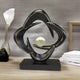 Luxury Resin Art Sculpture with Blue & Golden Glossy Finish – Elegant Abstract Design for Living Room, Wine Cabinet, TV Stand, or Office Decor